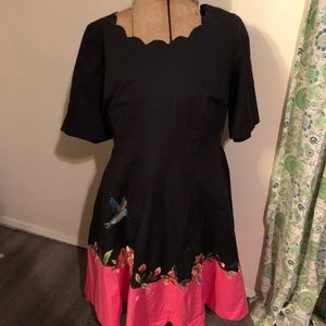 Festive Vintage Style Hummingbird Dress